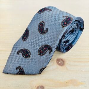 Hardy Amies Silk Paisley Tie | Savile Row London Blue Mens